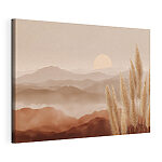 Canvas Schilderijen Landschap met bergen en gras