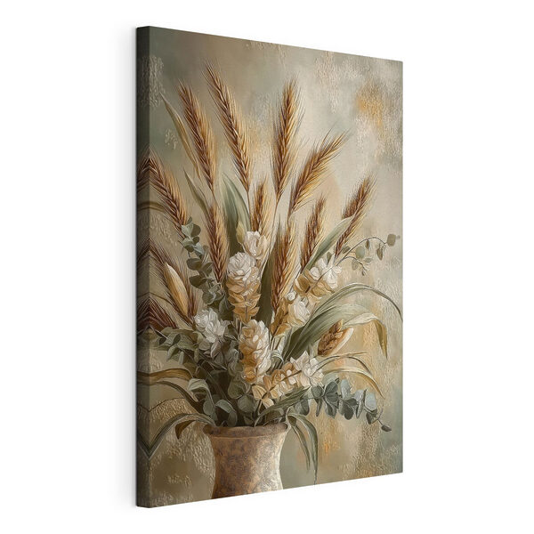 Canvas Schilderijen Schilderij van een bos tarwe