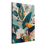 Canvas Schilderijen Schilderij van bloemen en bladeren