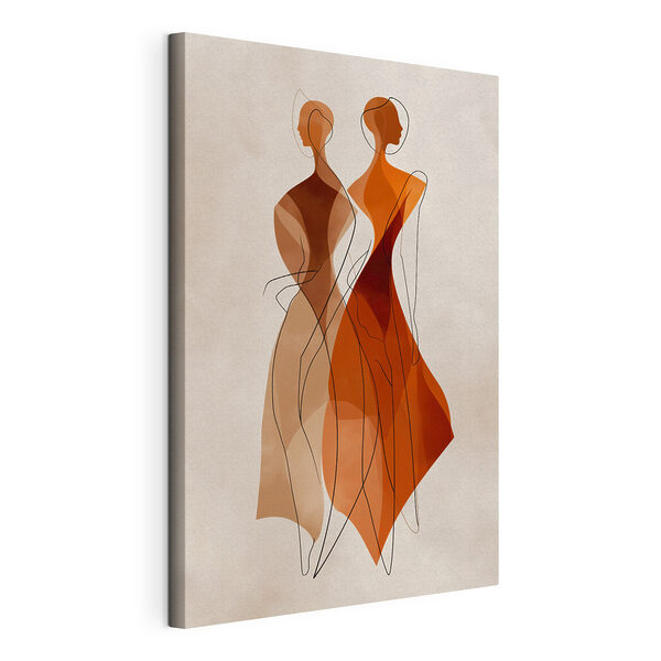 Canvas Schilderijen Tekening van twee vrouwen