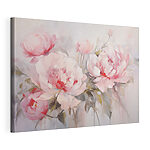 Canvas Schilderijen Schilderij van roze bloemen