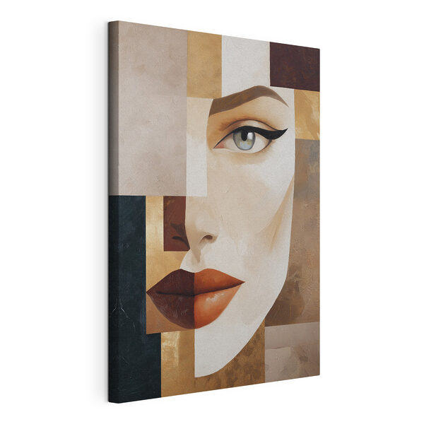 Canvas Schilderijen Schilderij van het gezicht van een vrouw
