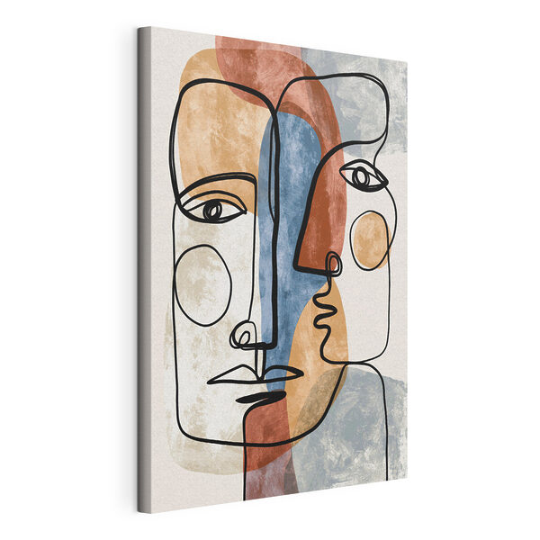 Canvas Schilderijen Tekening van twee gezichten