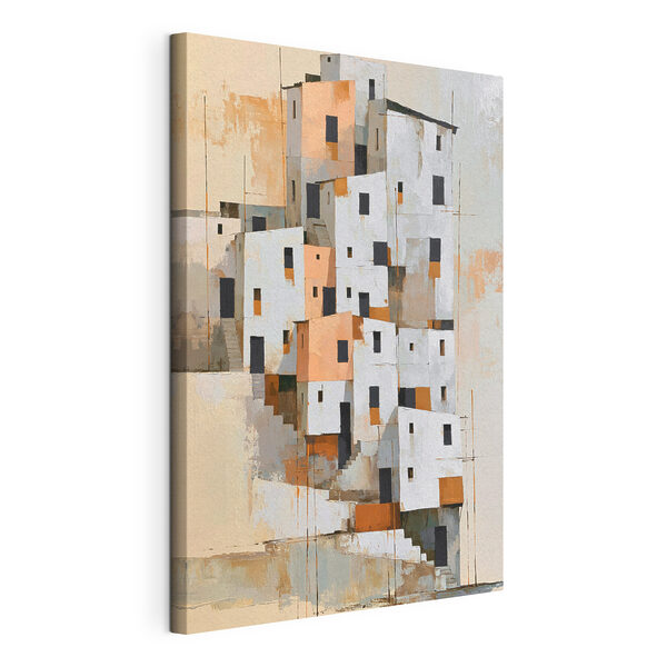 Canvas Schilderijen Schilderij van een groep gebouwen
