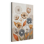 Canvas Schilderijen Verfijnde bloemen in aardetinten
