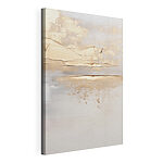 Canvas Schilderijen Witte muur met bruine verf