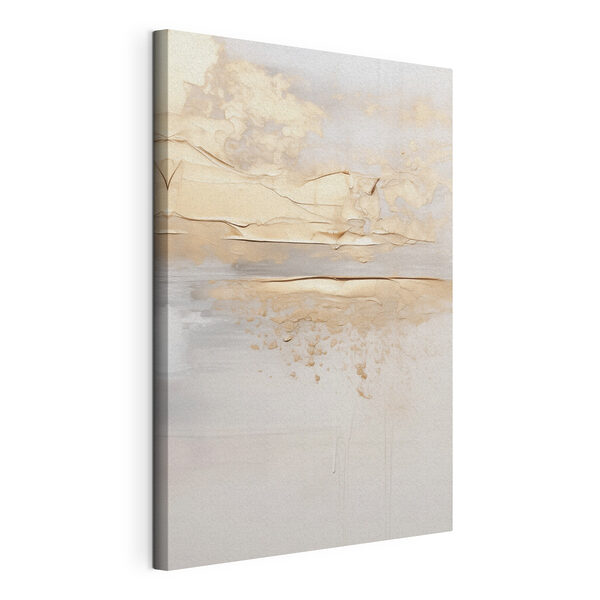 Canvas Schilderijen Witte muur met bruine verf