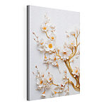 Canvas Schilderijen Boom met witte bloemen