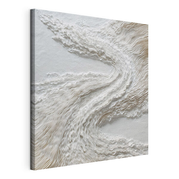 Wit oppervlak met golvende lijnen Canvas Schilderijen Wit oppervlak met golvende lijnen