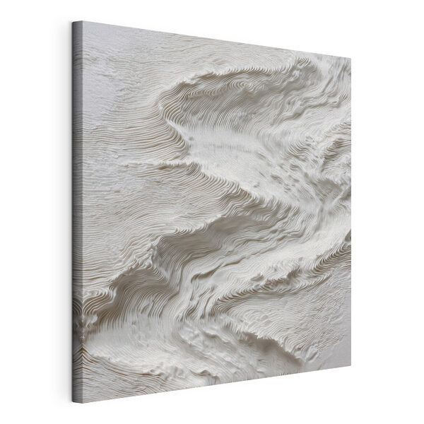 Wit oppervlak met golvende lijnen Canvas Schilderijen Wit oppervlak met golvende lijnen