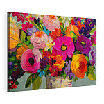 Canvas Schilderijen Een levendig boeket van kleurrijke bloemen