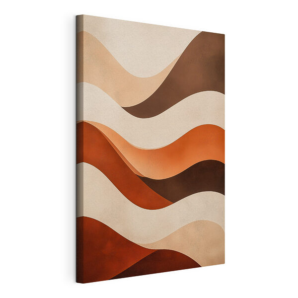 Golven van warme, aardse tinten Canvas Schilderijen Golven van warme, aardse tinten