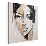 Canvas Schilderijen Schilderij van het gezicht van een vrouw