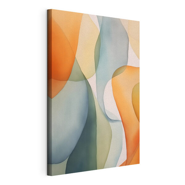 Canvas Schilderijen Kleurrijke kunst met gebogen lijnen