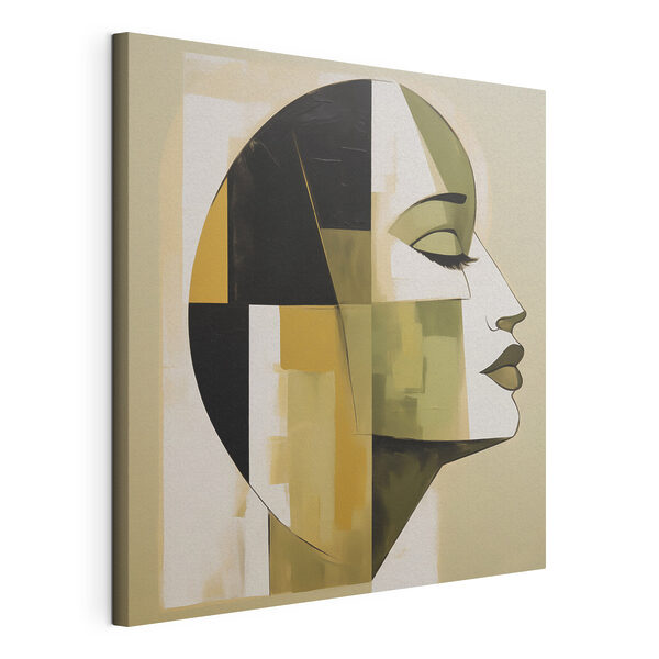Canvas Schilderijen Schilderij van het gezicht van een vrouw