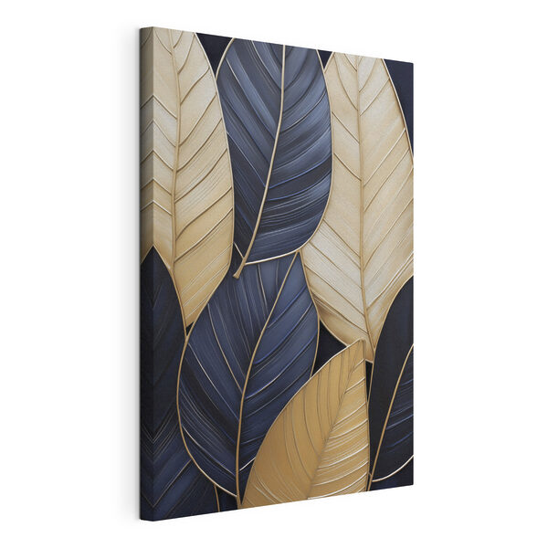 Canvas Schilderijen Elegante bladeren in subtiele kleuren
