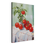 Canvas Schilderijen Schilderij van tomaten op een tafel