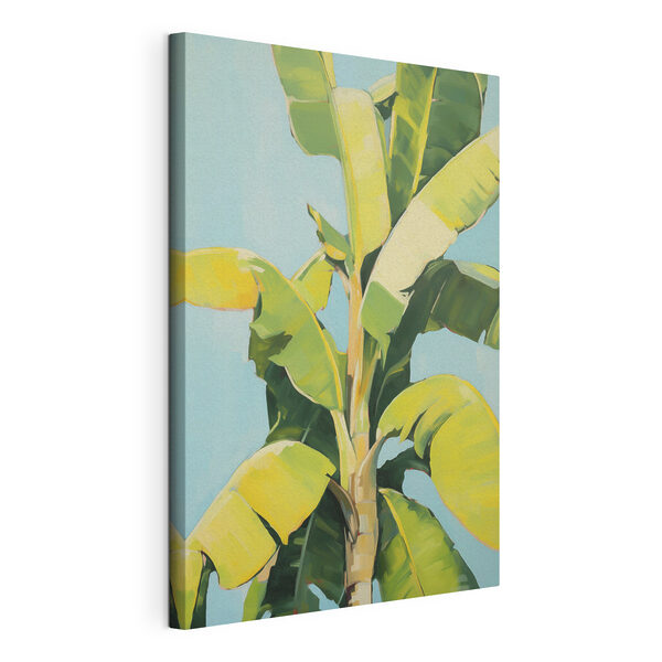 Canvas Schilderijen Bananenboom met bladeren