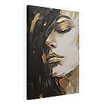 Canvas Schilderijen Schilderij van het gezicht van een vrouw