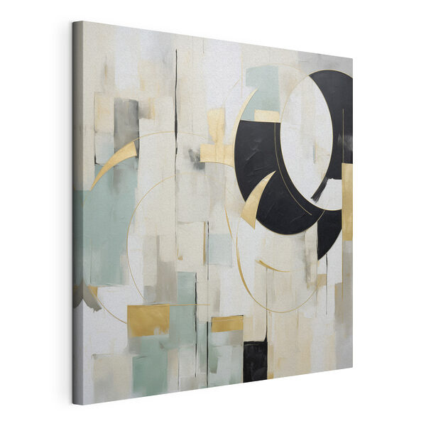 Canvas Schilderijen Abstracte vormen in een zacht kleurenpalet