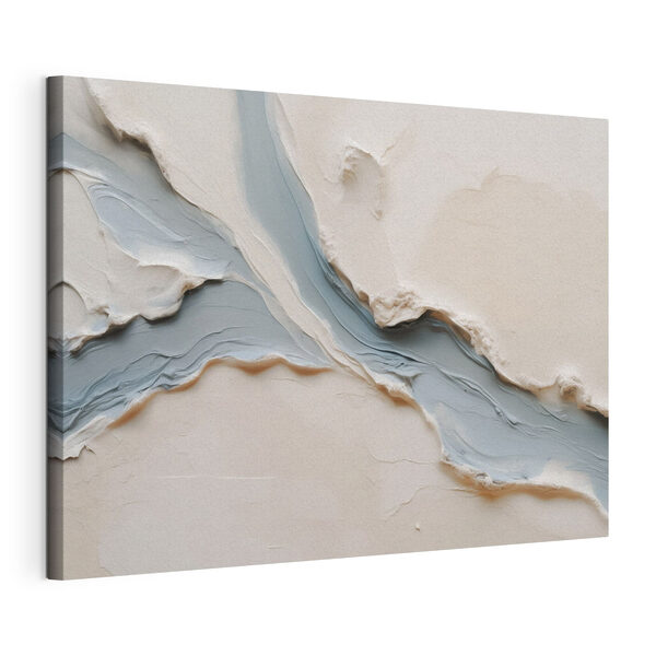 Canvas Schilderijen Wit en blauw oppervlak met een rivier