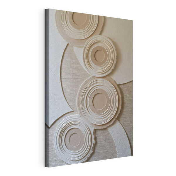 Canvas Schilderijen Abstracte ronde patronen op een muur met structuur