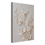 Canvas Schilderijen Witte bloemen op een witte achtergrond