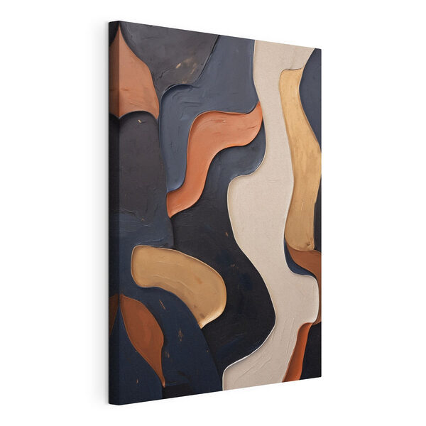 Canvas Schilderijen Dynamische, abstracte golfpatronen in verschillende kleuren