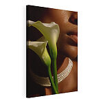 Canvas Schilderijen Zachte bloesems omarmen elegante schoonheid