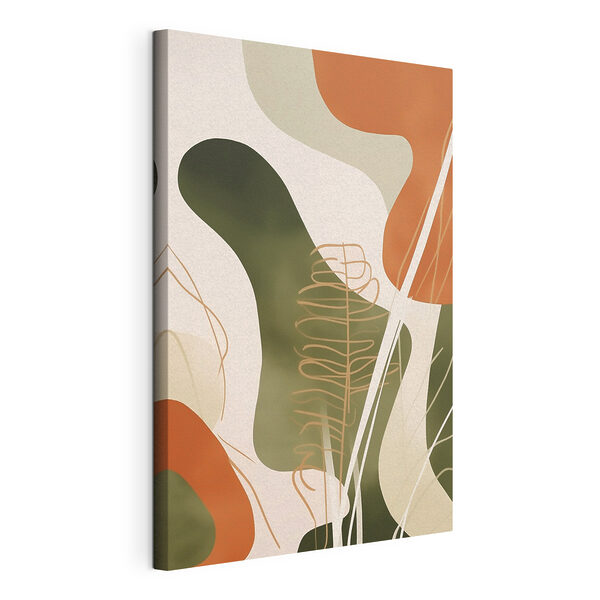 Abstracte vormen en natuurlijke elementen versmelten met elkaar Canvas Schilderijen Abstracte vormen en natuurlijke elementen versmelten met elkaar