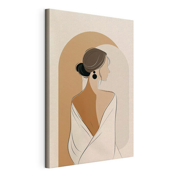 Vrouw met een witte handdoek Canvas Schilderijen Vrouw met een witte handdoek