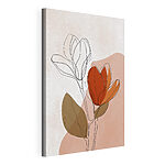 Canvas Schilderijen Tekening van bloemen met bladeren