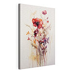 Canvas Schilderijen Delicate aquarelbloemen in harmonie