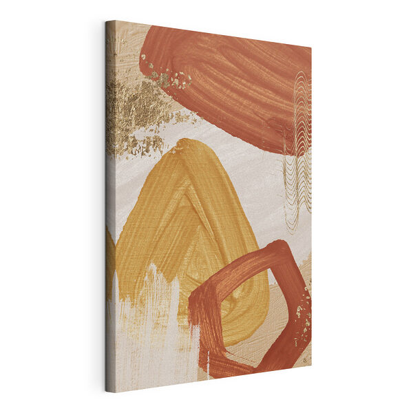 Abstracte vormen in warme aardetinten Canvas Schilderijen Abstracte vormen in warme aardetinten