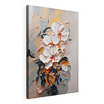 Canvas Schilderijen Gestructureerd bloemenschilderij met levendige kleuren