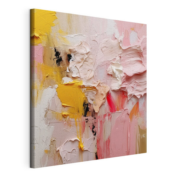 Gele verf op een oppervlak Canvas Schilderijen Gele verf op een oppervlak