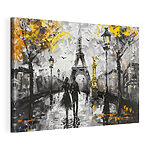 Canvas Schilderijen Parijs in monochroom en spetters