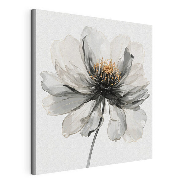 Canvas Schilderijen Elegante bloei in monochrome tinten