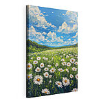 Canvas Schilderijen Bloemen- en bomenveld