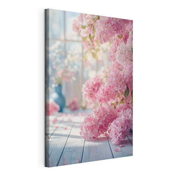 Canvas Schilderijen Tros roze bloemen
