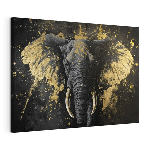 Majestueuze olifant met artistieke flair Canvas Schilderijen Majestueuze olifant met artistieke flair
