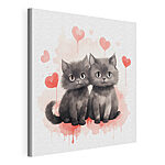 Canvas Schilderijen Twee katten naast elkaar