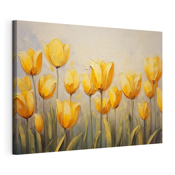 Canvas Schilderijen Schilderij van gele bloemen