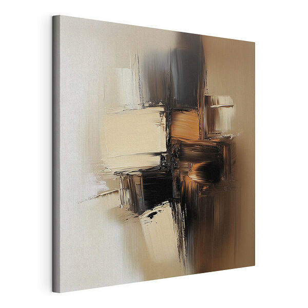 Abstracte vormen in warme tinten Canvas Schilderijen Abstracte vormen in warme tinten