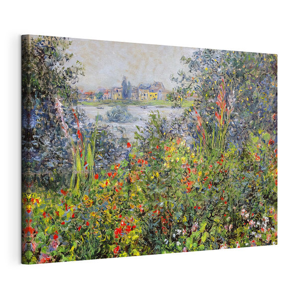 Kleurrijke bloemen onder een heldere hemel Canvas Schilderijen Kleurrijke bloemen onder een heldere hemel