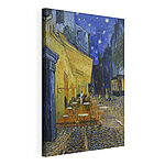 Canvas Schilderijen Schilderij van een straat met tafels en stoelen