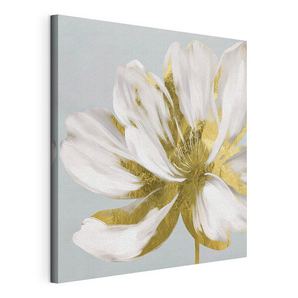 Canvas Schilderijen Elegante bloei in wit en geel