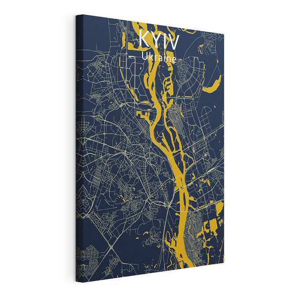 Canvas Schilderijen Kaart van een stad