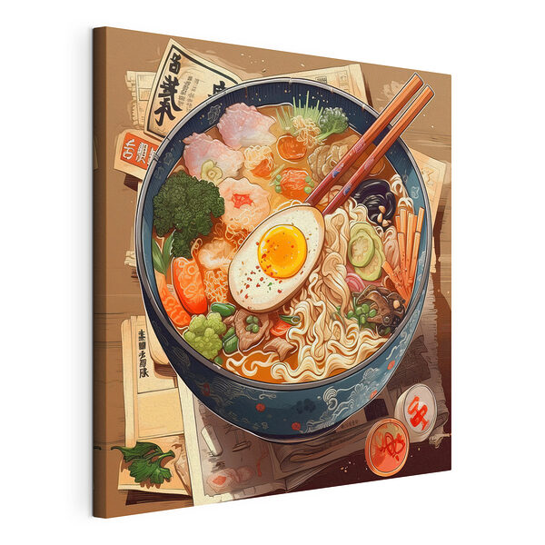 Canvas Schilderijen Kom ramen met stokjes en een ei