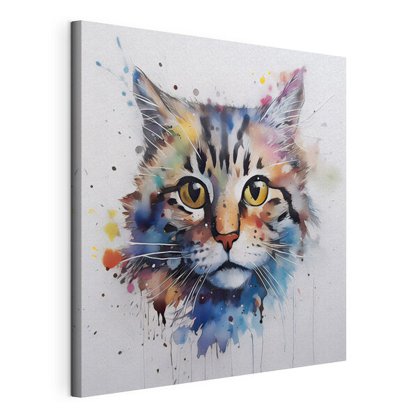 Schilderij van een kat Canvas Schilderijen Schilderij van een kat